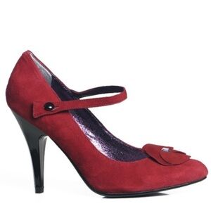 Poetic License Collectors Item Mary Jane Pumps Red Suede Stilettos Size 9